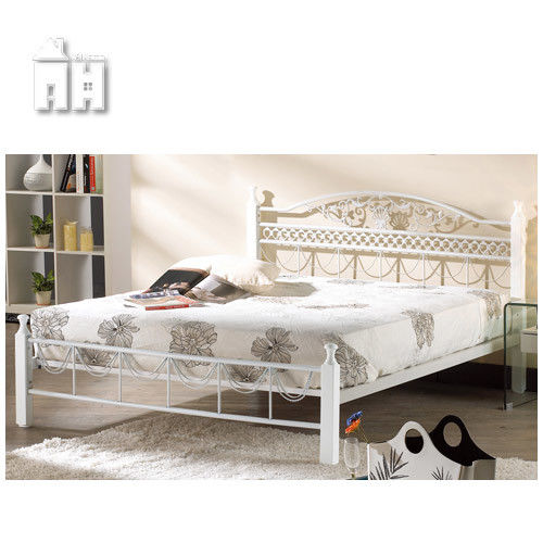 【AT HOME】艾爾5尺白色雙人鐵床(不含床墊)