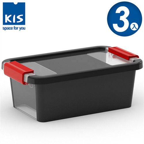 【義大利KIS創意收納】BI BOX單開收納箱(XS) *3入-黑色