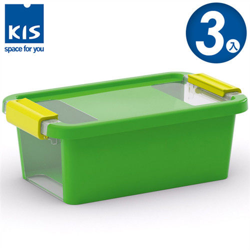 【義大利KIS創意收納】BI BOX單開收納箱(XS) *3入-綠色