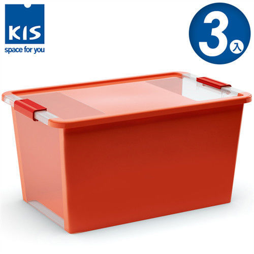 【義大利KIS創意收納】BI BOX單開收納箱(L) *3入-橘色