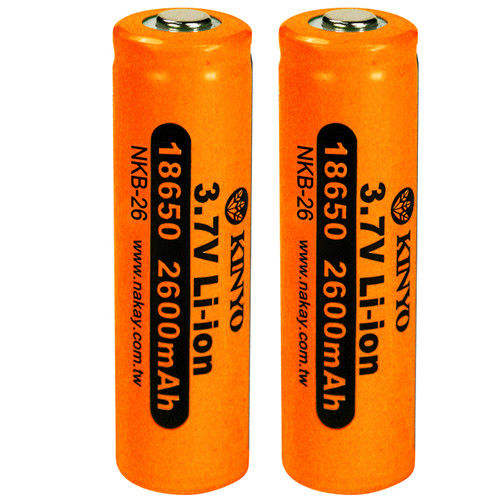 NAKAY 18650低自放電2600mAh鋰電池超值2入(NKB-26X2)