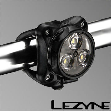 LEZYNE ZECTO DRIVE USB充電光學透鏡LED警示照明前燈(黑)