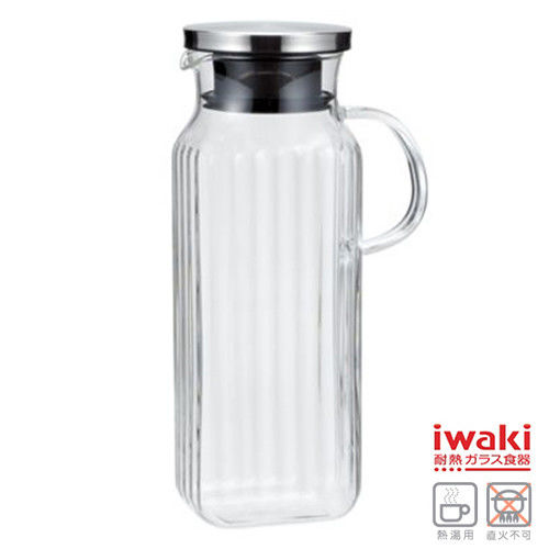 【iwaki】耐熱玻璃水壺 1L(手柄方型款)