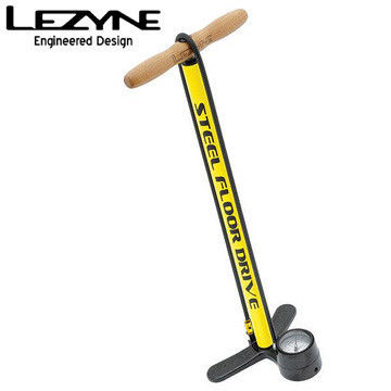 LEZYNE STEEL FLOOR DRIVE復古直立式打氣筒-黃