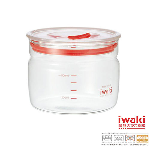 【iwaki】玻璃微波密封罐 550ml(透明款)