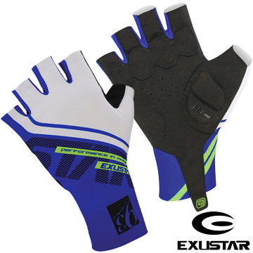 EXUSTAR 自行車半指手套(藍)XL