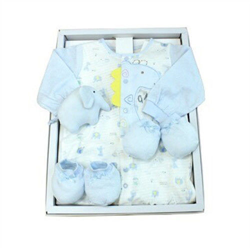 GMP BABY台灣製舒適寶貝長頸鹿+布偶(藍)兩用兔裝+帽彌月禮盒1組