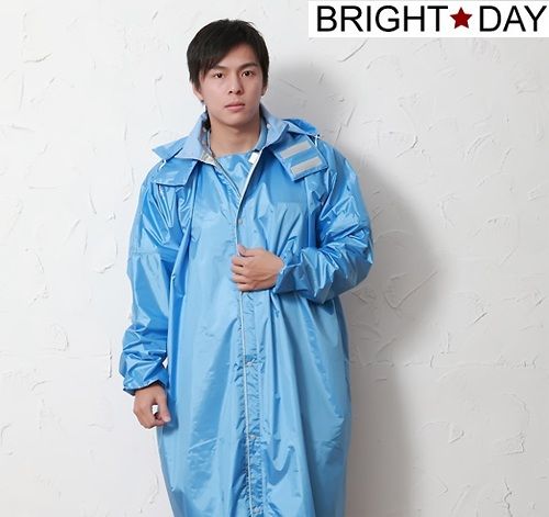 BrightDay風雨衣連身式 - 亮采前開款-水藍