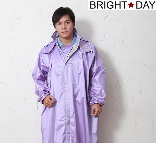 BrightDay風雨衣連身式 - 亮采前開款-淡紫