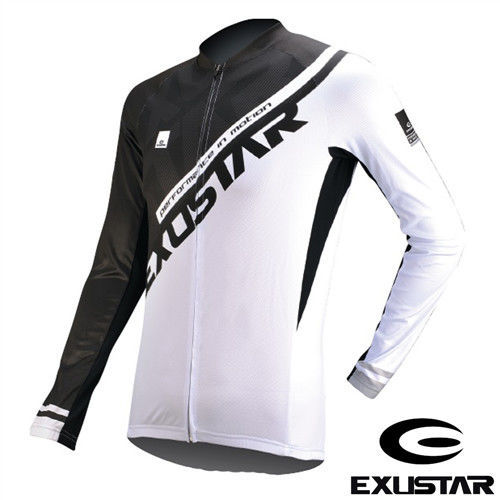 EXUSTAR 自行車長袖車衣(黑白) XXL