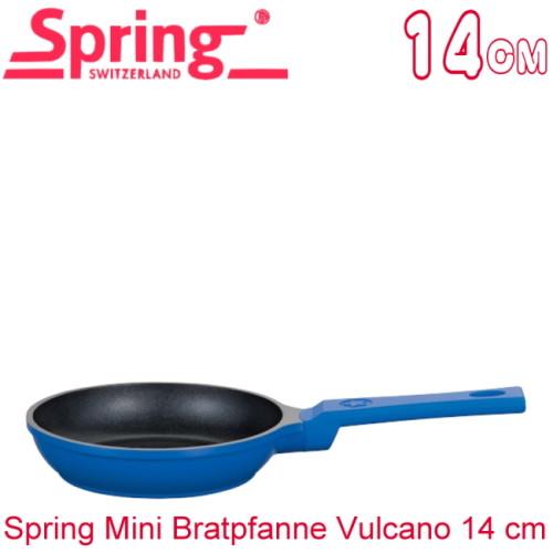 《瑞士Spring》vulcano童趣不沾單柄平底鍋藍(14cm)