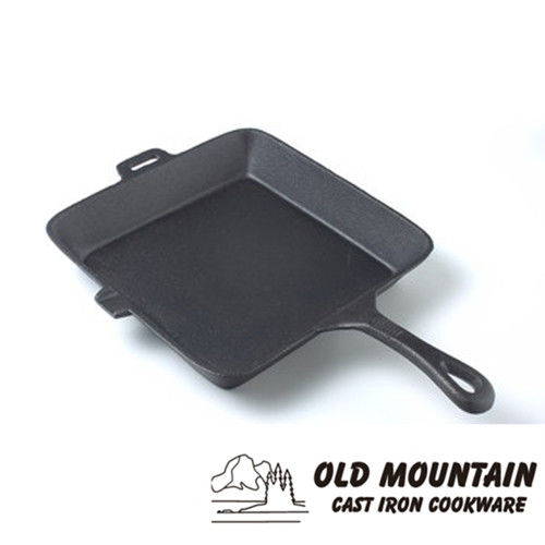 Old Mountain 美國鑄鐵鍋-SQ方形鑄鐵長柄煎鍋10.5