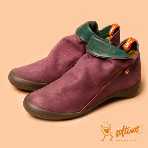 Softinos(女)☆俏皮小精靈軟式真皮舒適踝靴 - 紫綠