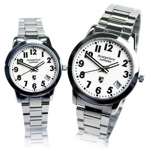 【Arseprince】經典指針個性時尚對錶-白色