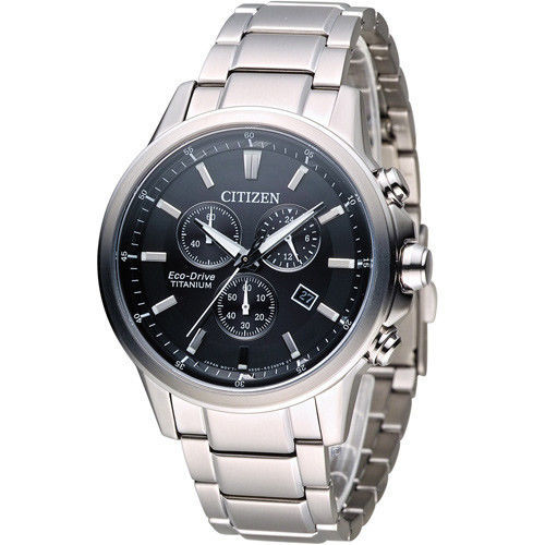 CITIZEN Eco-Drive 鈦金屬計時腕錶 AT2340-81E