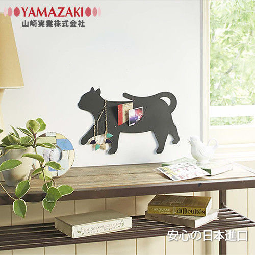 【YAMAZAKI】造型壁飾收納-貓A(黑)