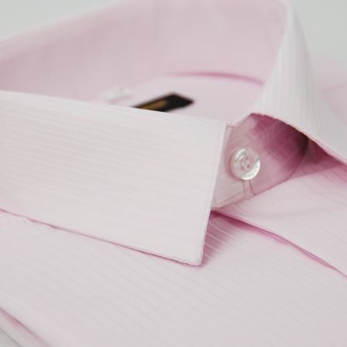 任-【金安德森】粉紅色仿絲質窄版短袖襯衫