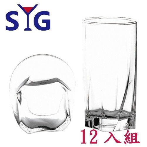 SYG玻璃造型四方底水杯375cc-12入組