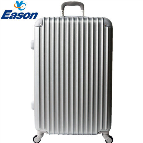 【YC Eason】超值流線型24吋可加大海關鎖款ABS硬殼行李箱(金屬銀)