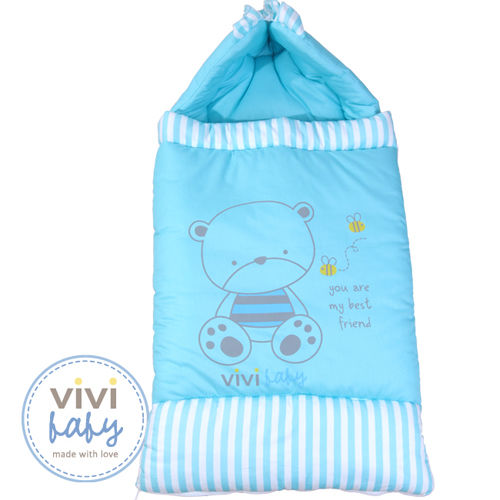 【ViVibaby】托比熊/艾瑪兔手抱袋(藍/粉)