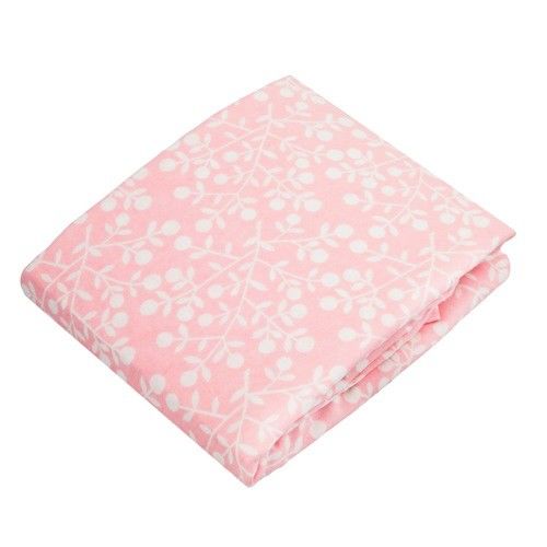 加拿大 kushies 純棉嬰兒床床包 70x140cm (粉紅花紋)