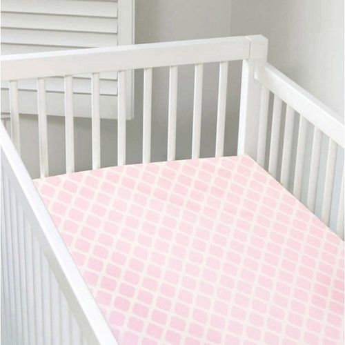 加拿大 kushies 純棉嬰兒床床包 70x140cm (粉紅菱格紋)