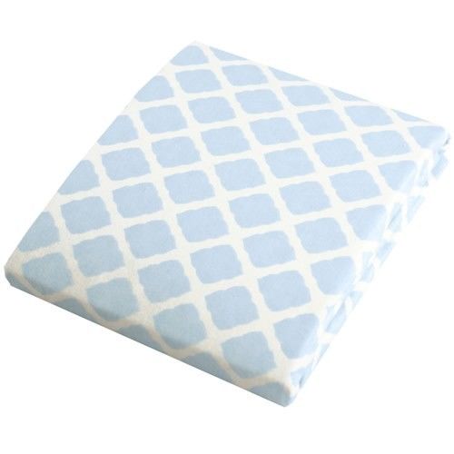 加拿大 kushies 純棉遊戲床床包 74x107cm (粉藍菱格紋)