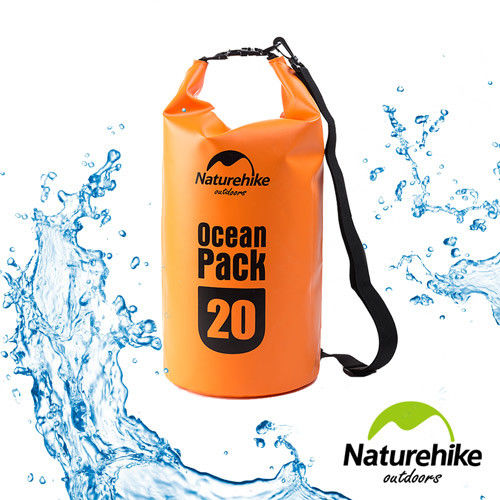 Naturehike 500D戶外超輕量防水袋 收納袋 漂流袋20L(橙色)