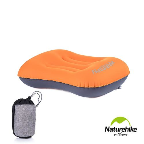 Naturehike 戶外旅行 超輕便攜式口袋充氣睡枕 升級版(亮橙色)