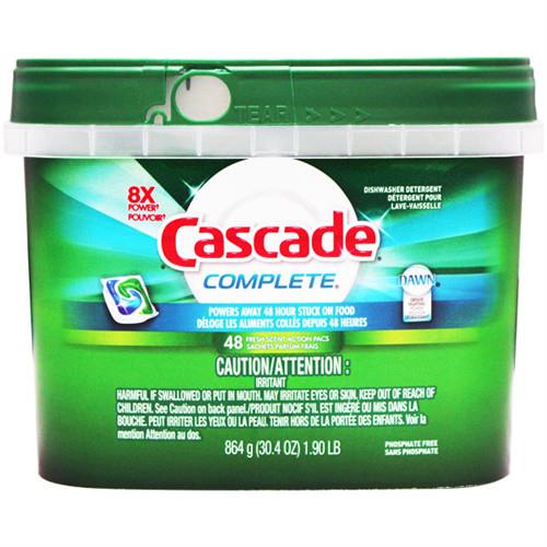 【美國 Cascade】洗碗機專用-強效洗碗碇48入(盒裝深綠)864g/30.4oz