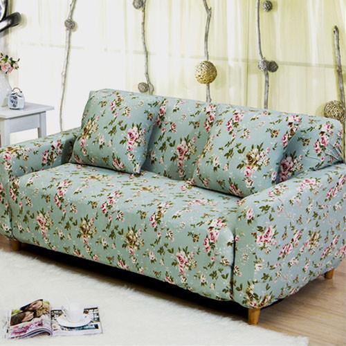 【挪威森林】古典玫瑰園舒適彈性沙發套/沙發罩單人座