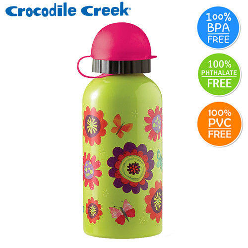 【美國Crocodile Creek】環保兒童不鏽鋼水瓶(花園)