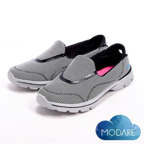 【W&M】MODARE 超彈力水波紋透氣舒適瑜珈鞋墊女鞋-黑(另有紅/藍)