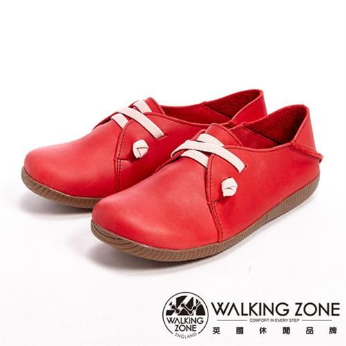 【WALKING ZONE】超柔軟好穿好走可踩式懶人女鞋-紅(另有藍、棕)