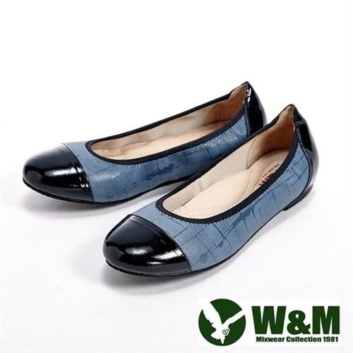 【W&M】不規則幾何紋平底鞋-藍(另有粉)