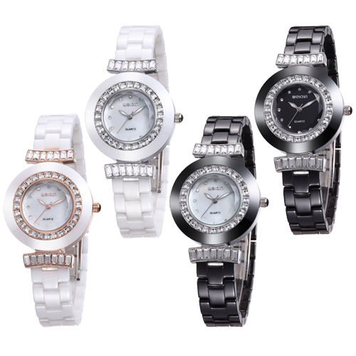 【WEIQIN威琴】時尚華麗閃鑽陶瓷手錶 W3202