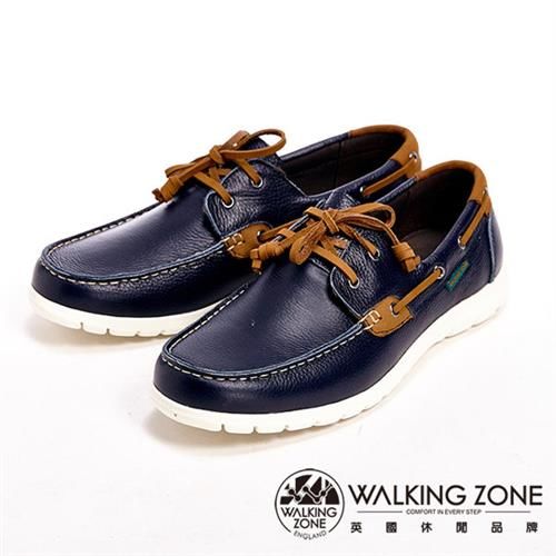 【WALKING ZONE】超輕量款雷根休閒男鞋-深藍