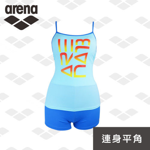 【限量】arena 女用連身平口四角泳衣(假兩件)健身休閒款FSS4233W -行動