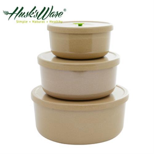 【美國Husks ware】稻殼天然無毒環保保鮮盒三件組