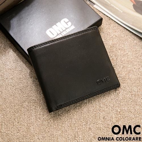 OMC - 韓系柔軟牛皮款真皮5卡1照短夾