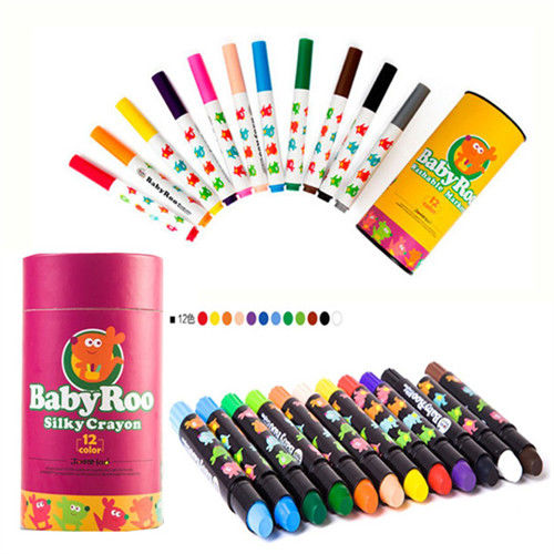 【孩子國】西班牙 JOANMIRO 兒童可水洗彩色筆12色+兒童絲滑蠟筆12色