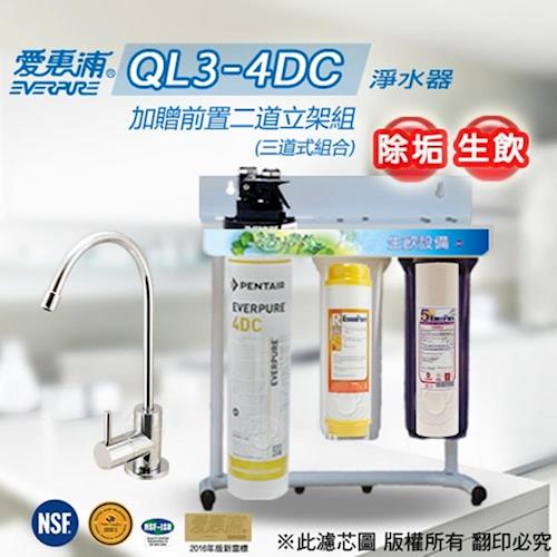 愛惠浦 EVERPURE 公司貨抑菌淨水器 QL3-4DC(加贈前置二道立架組)