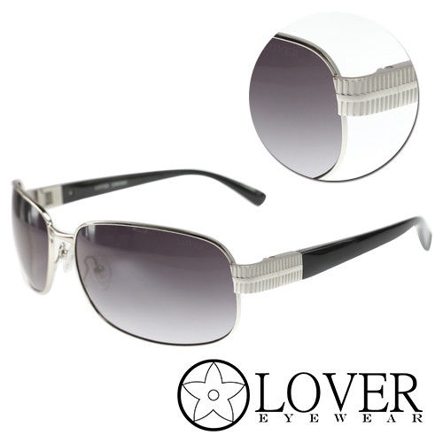【Lover】精品金屬亮銀灰色太陽眼鏡(9113-C01)