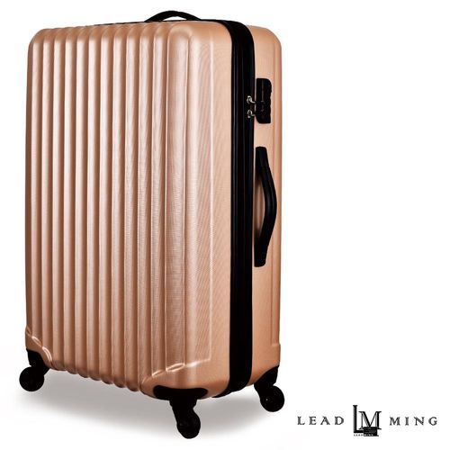 LEADMING-優雅線條防刮霧面 24吋旅遊行李箱-香檳金