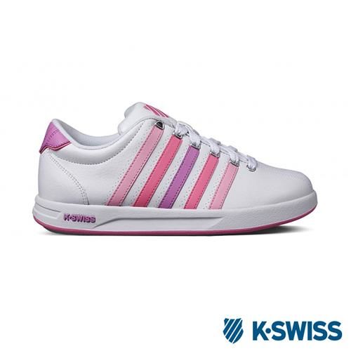 K-Swiss Court Pro S CMF運動休閒-女鞋-白/莓紅/粉紫