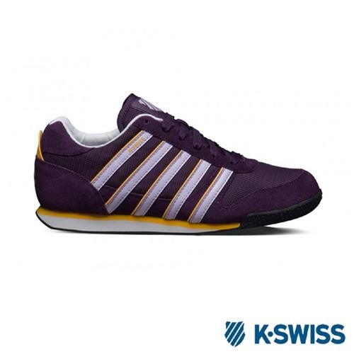 K-Swiss Whitburn SP T復古慢跑鞋-女-紫/淺灰/黃