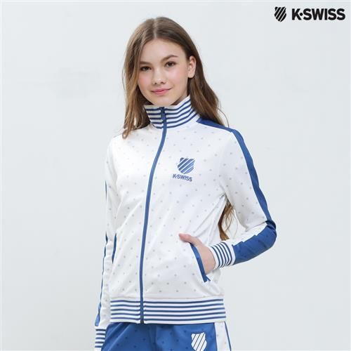 K-Swiss Allover Print Zip Up Jacket休閒外套-女-白