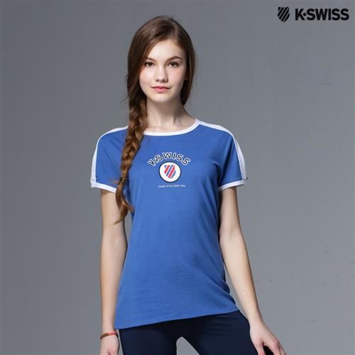 K-Swiss Emb Logo Tee印花短袖T恤-女-寶藍  S-XXL