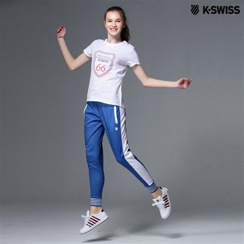 K-Swiss Pants運動長褲-女-寶藍