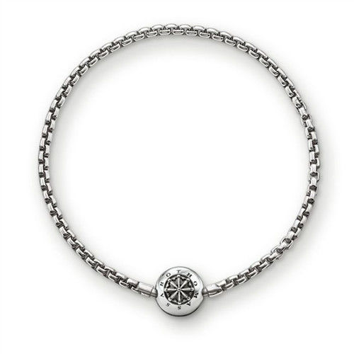 德國Thomas Sabo Karma Beads 硫化925純銀串飾手鍊(寬度:0.3 cm)KA0002-001-12